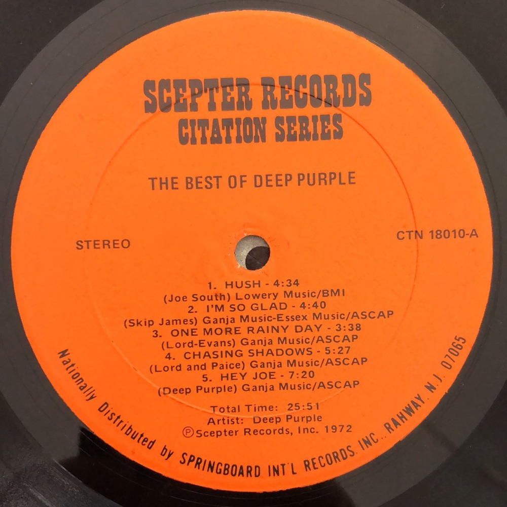 Deep Purple Vinyl Album The Best of Deep Purple